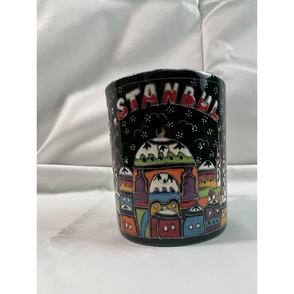 Stanbul‎ Hand Made Coffee Mugs Colorful Castle  Flowers